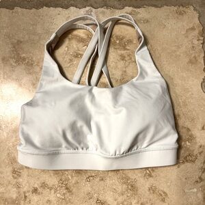 White Lulu sports bra